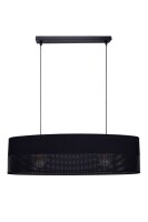 Confortable lampe &agrave; suspendre tissu noir 2 flammes...