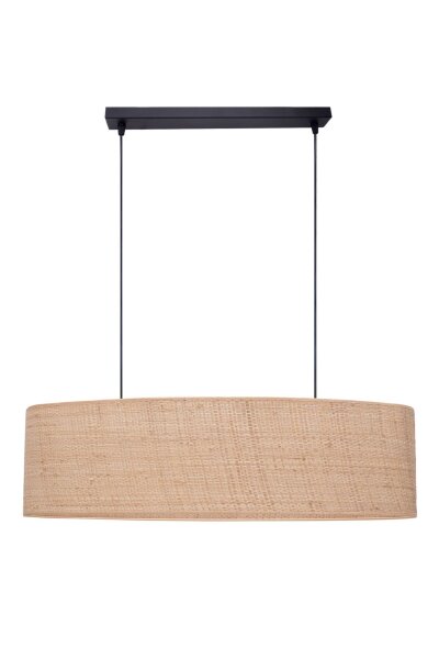 Confortable lampe à suspendre Tissu Noir Naturel 2 flammes E27
