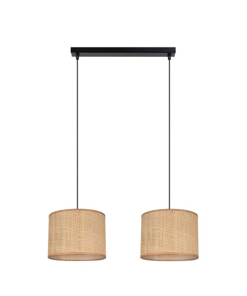 Blendarme Pendelleuchte Stoff Braun E27 50 cm länglich