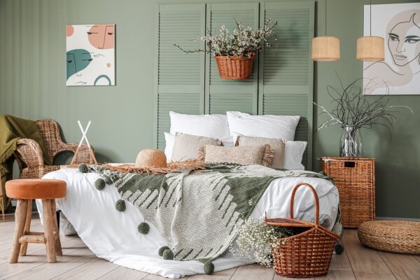 Blendarme Pendelleuchte Stoff Braun E27 50 cm länglich