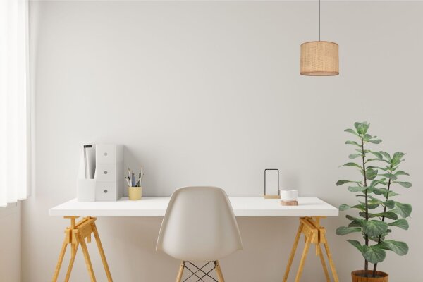 Blendarme Pendelleuchte Stoff Braun E27 Ø20 cm rund