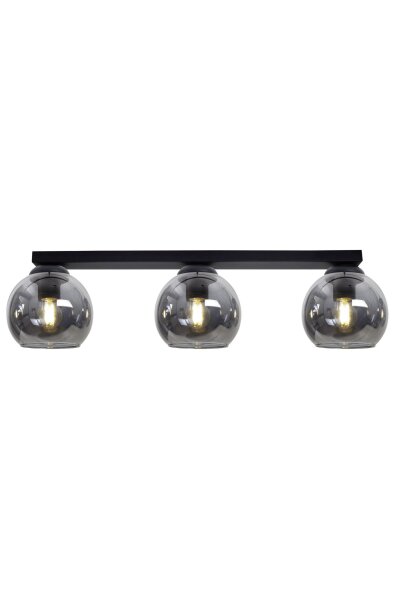 Deckenlampe Rauchglas Schwarz blendarm E27 62 cm lang
