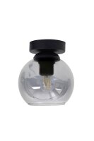 Runde Deckenlampe Rauchglas Schwarz blendarm E27...