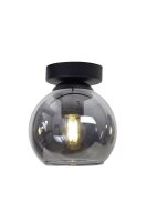 Runde Deckenlampe Rauchglas Schwarz blendarm E27...