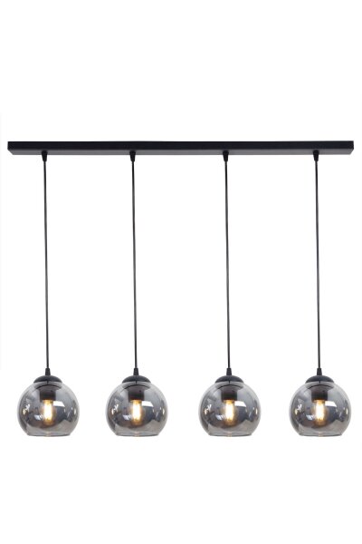 Lampe à suspendre anti-éblouissement métal verre fumé E27 L:80 cm 4-flmg