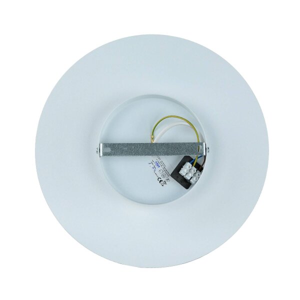 Lampe de plafonnier blanche verre métal E27 ronde Ø20 cm faible éblouissement
