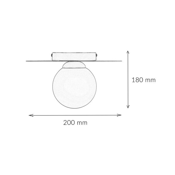 Lampe de plafonnier blanche verre métal E27 ronde Ø20 cm faible éblouissement