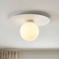 Wei&szlig;e Deckenlampe Glas Metall E27 rund &Oslash;20...