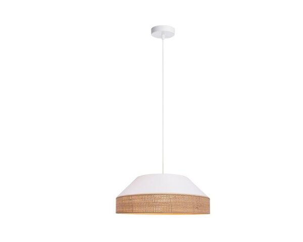 Pauvre suspension tissu rotin E27 Ø45 cm confortable