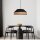Lampe à suspendre ronde tissu rotin noir naturel E27 Ø45 cm