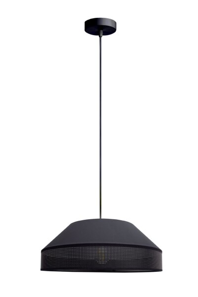 Lampe à suspendre noire tissu anti-éblouissant confortable L:45 cm E27