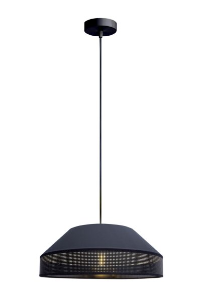 Lampe à suspendre noire tissu anti-éblouissant confortable L:45 cm E27