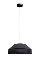 Schwarze Hängelampe blendarm Stoff wohnlich B:45 cm E27