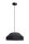 Lampe à suspendre noire tissu anti-éblouissant confortable L:45 cm E27