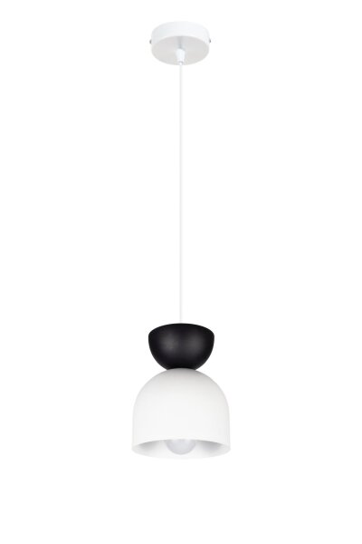 Hängeleuchte Weiß Schwarz Metall Ø17 cm Minimalistisch