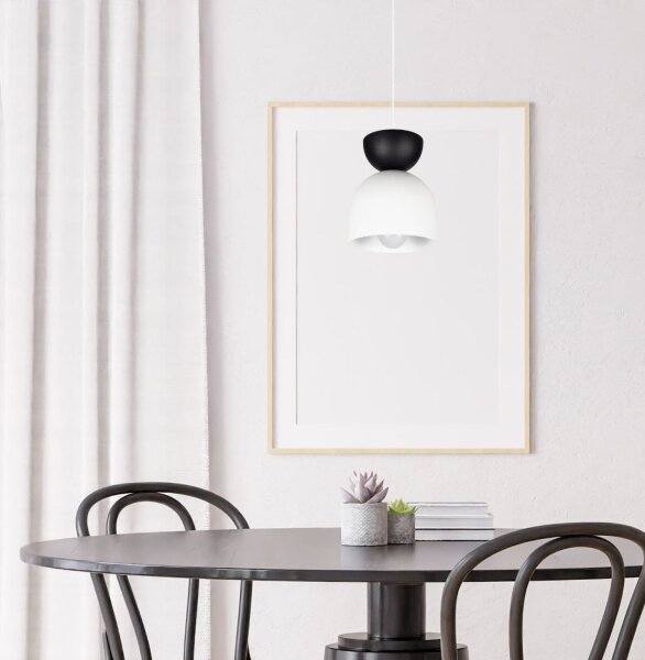 Hängeleuchte Weiß Schwarz Metall Ø17 cm Minimalistisch