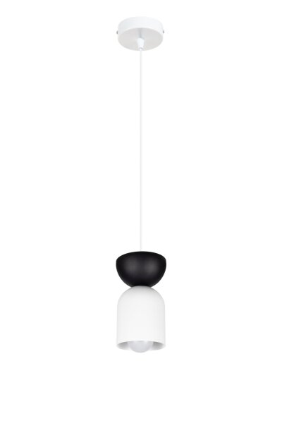 Minimalistische Hängelampe Weiß Schwarz E27 Ø11 cm rund
