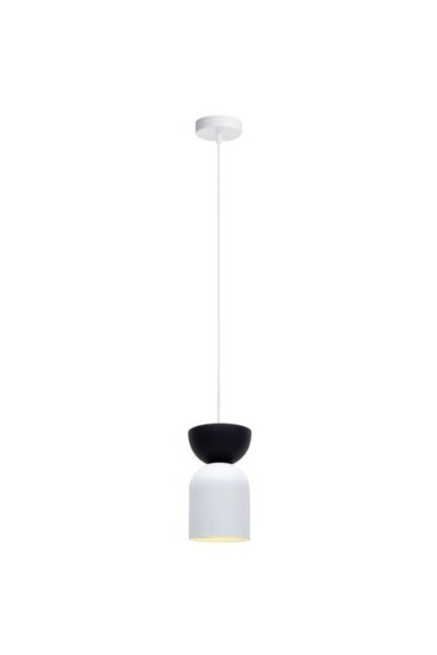 Minimalistische Hängelampe Weiß Schwarz E27 Ø11 cm rund