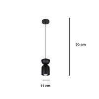Runde Hängeleuchte Schwarz Metall Ø11 cm...