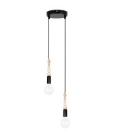 Suspension bois métal noir E27 Ø14 cm...