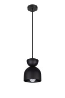 Runde H&auml;ngelampe Schwarz Metall E27 &Oslash;17 cm Zeitlos