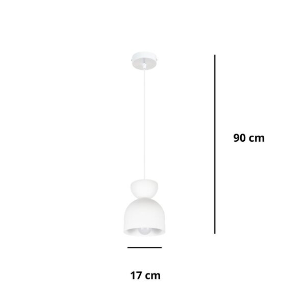 Weiße Hängeleuchte Metall E27 Minimalistisch Ø17 cm