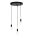 Lampe à suspendre bois métal noir E27 3 flammes confortable