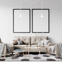 Grande lampe Spider suspendue bois métal E27 400...