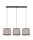 Suspension Tissu Noir Beige E27 70 cm long 3-flmg