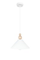 Suspension blanche bois métal Ø26 cm rond...