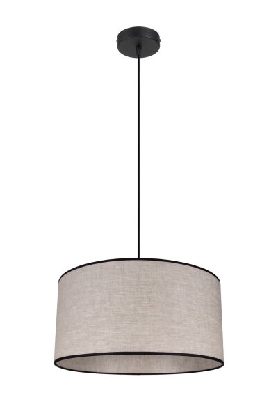 Stoff Hängelampe blendarm Schwarz Beige E27 Ø40 cm rund