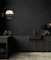 Elegante Wandlampe Metall Schwarz Weiß Gold H:25 cm...