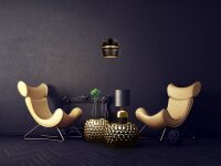 Elegante Hängelampe Metall Schwarz Gold E27...