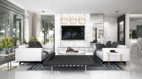Suspension métal blanc or E27 70 cm long 3-flamme