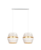Lampe à suspendre métal blanc or E27 50 cm...