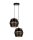 Pendelleuchte Schwarz Gold Metall 2-flammig B:40 cm E27
