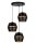 Lampe à suspendre ronde noir or métal L:45 cm E27 3-flmg