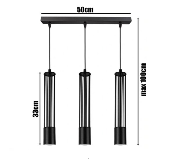 Dekorative Pendelleuchte Metall GU10 55 cm lang Schwarz