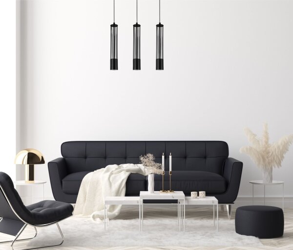 Dekorative Pendelleuchte Metall GU10 55 cm lang Schwarz