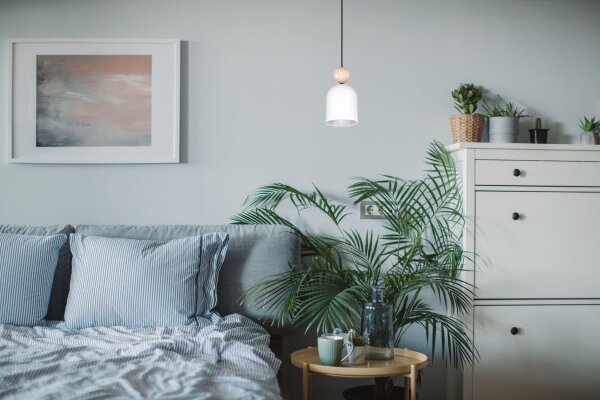 Lampe à suspendre en métal et bois E27 Ø11 cm ronde