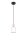Lampe à suspendre en métal et bois E27 Ø11 cm ronde