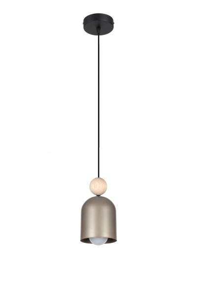 Lampe à suspendre confortable Champagne Métal Bois E27 Ø11 cm