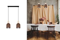 Accueillante lampe à suspendre brun rouille...