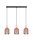 Suspension Rose Métal Bois 3 flammes E27 66 cm de long