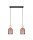 Suspension Rose Métal Bois 2 flammes E27 46 cm de long