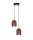 Lampe à suspendre brun rouille métal bois 2flmg E27 Ø21 cm rond