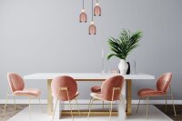 Runde Pendelleuchte Pink Metall Holz 3-flmg E27...