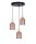 Runde Pendelleuchte Pink Metall Holz 3-flmg E27 Ø36 cm