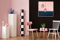 Suspension ronde rose métal bois 2flmg E27...