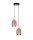Suspension ronde rose métal bois 2flmg E27 Ø21 cm